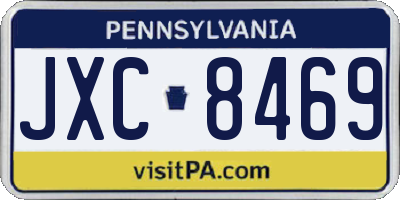 PA license plate JXC8469