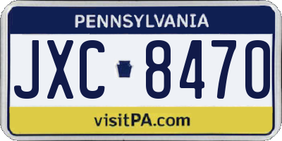 PA license plate JXC8470