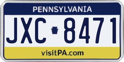 PA license plate JXC8471