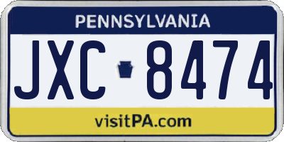PA license plate JXC8474