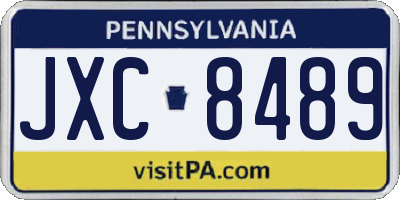 PA license plate JXC8489