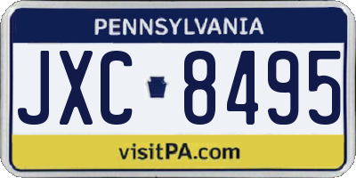 PA license plate JXC8495