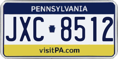 PA license plate JXC8512