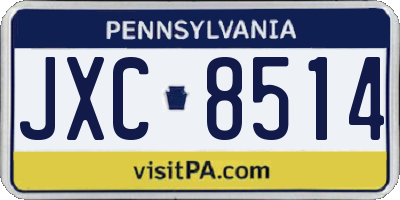PA license plate JXC8514