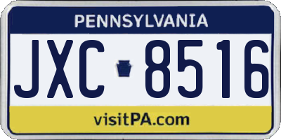 PA license plate JXC8516