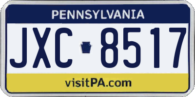 PA license plate JXC8517