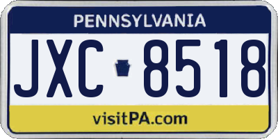 PA license plate JXC8518