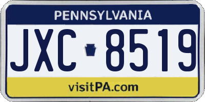PA license plate JXC8519