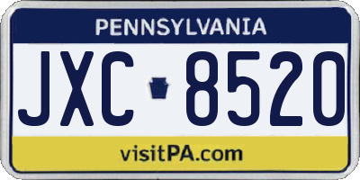 PA license plate JXC8520
