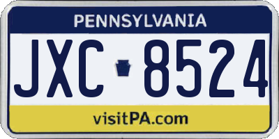 PA license plate JXC8524