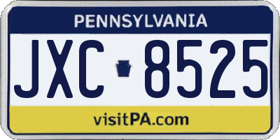 PA license plate JXC8525