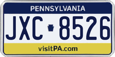 PA license plate JXC8526