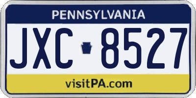 PA license plate JXC8527