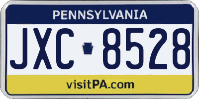 PA license plate JXC8528