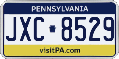 PA license plate JXC8529