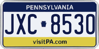 PA license plate JXC8530