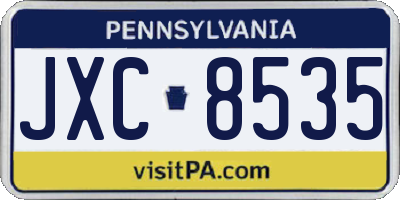 PA license plate JXC8535
