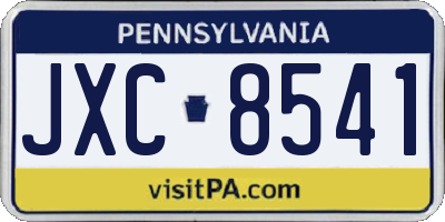 PA license plate JXC8541