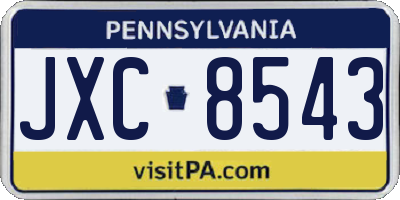 PA license plate JXC8543