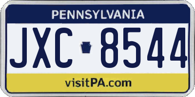 PA license plate JXC8544