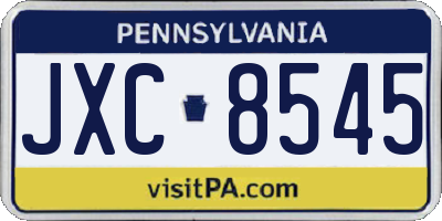 PA license plate JXC8545