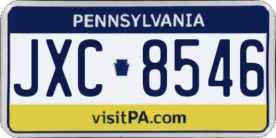 PA license plate JXC8546