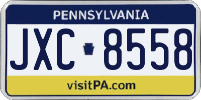 PA license plate JXC8558