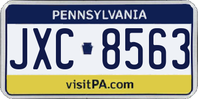 PA license plate JXC8563