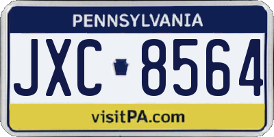 PA license plate JXC8564