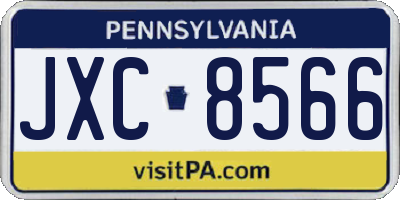 PA license plate JXC8566
