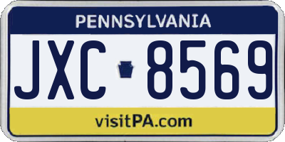 PA license plate JXC8569