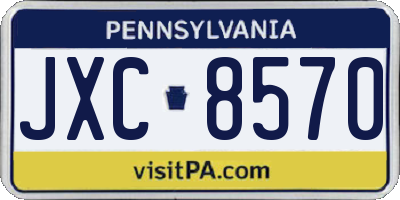 PA license plate JXC8570