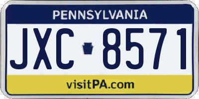 PA license plate JXC8571