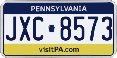 PA license plate JXC8573