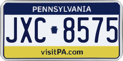 PA license plate JXC8575