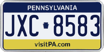 PA license plate JXC8583