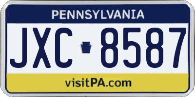 PA license plate JXC8587