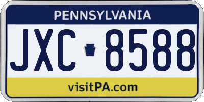 PA license plate JXC8588