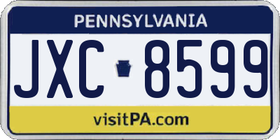 PA license plate JXC8599