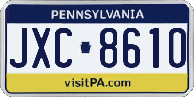 PA license plate JXC8610