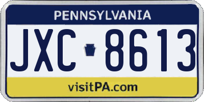 PA license plate JXC8613