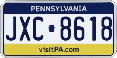 PA license plate JXC8618
