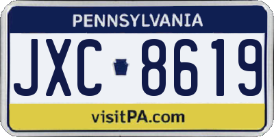 PA license plate JXC8619