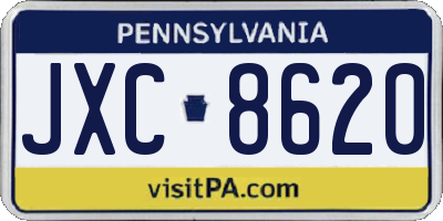 PA license plate JXC8620