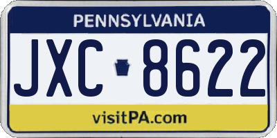 PA license plate JXC8622