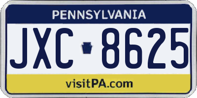 PA license plate JXC8625