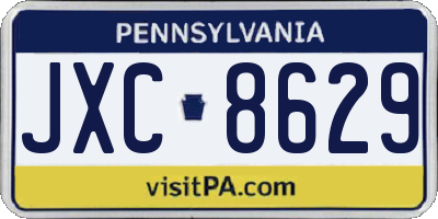 PA license plate JXC8629