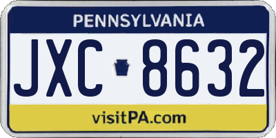 PA license plate JXC8632