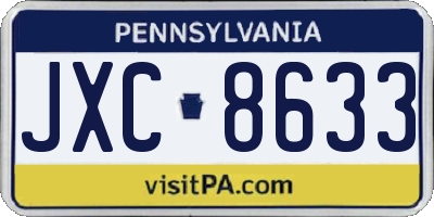PA license plate JXC8633