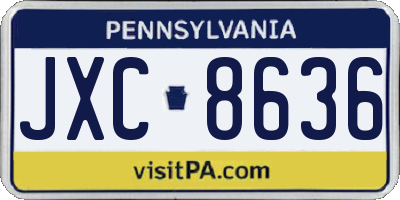 PA license plate JXC8636